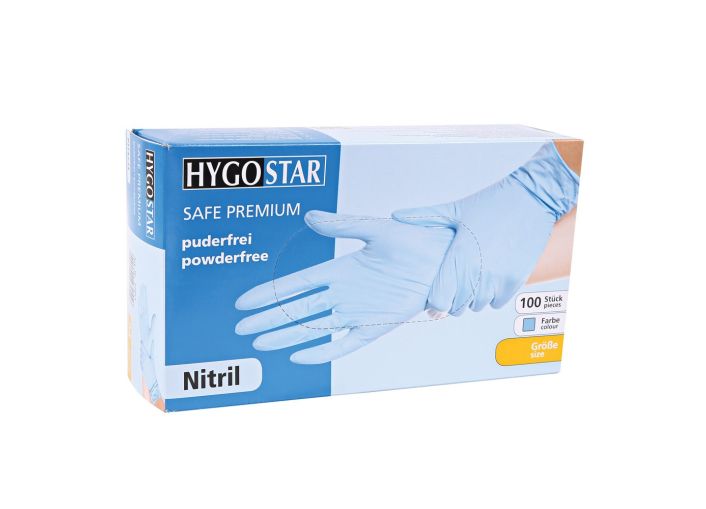 Nitrilhandschuhe Safe Premium Gr. M, blau, puderfrei